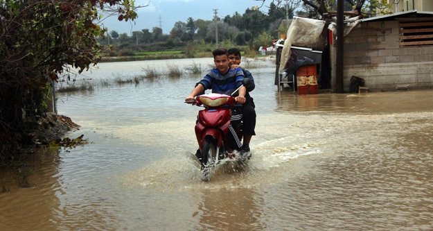 Yağmur sonrası dere ve kanallar taştı