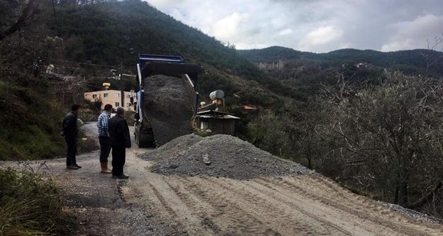 Alanya kırsalındaki o yol onarıldı
