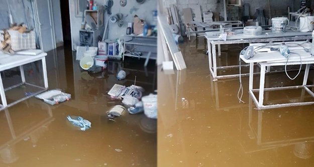 Alanya’da mermer dükkanını su bastı!