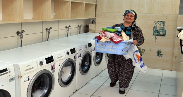 Çamaşırhanelere mahalleliden yoğun ilgi