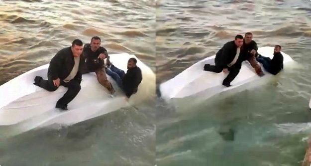 Dalgaların alabora ettiği teknede can pazarı