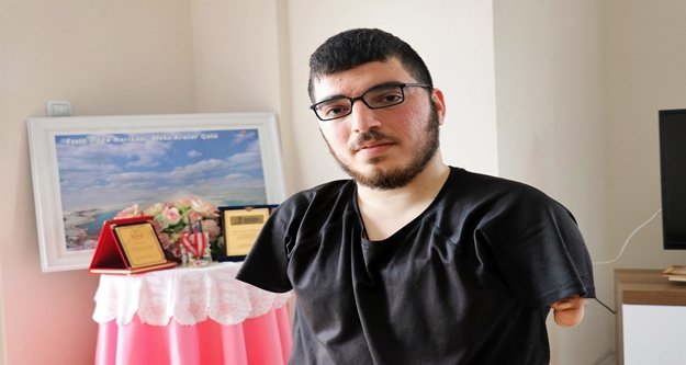 Gazipaşalı gencin azmi herkese ders olmalı!