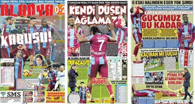 Trabzon gazetelerinde Alanya maçı yorumu