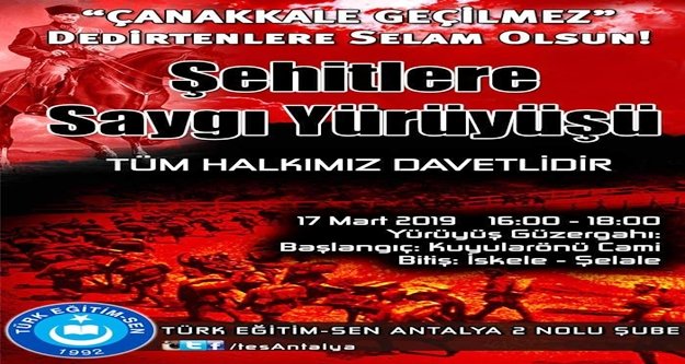 Alanya şehitler için yürüyecek!