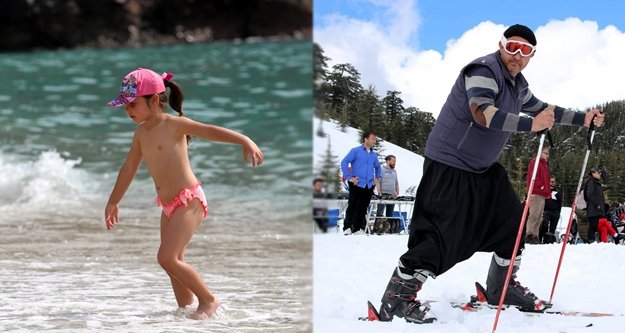 Alanya’da hem kar hem de deniz keyfi