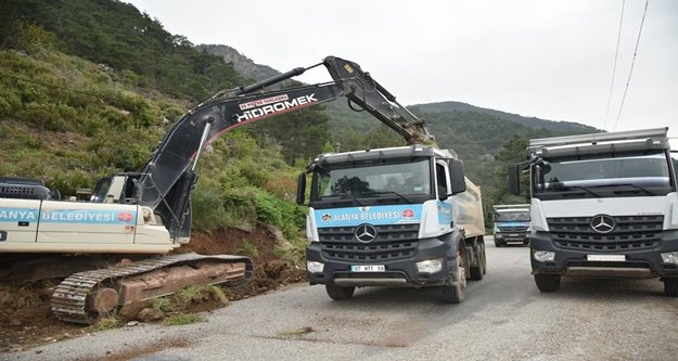 Dimçayı yolunda yol çalışmaları devam ediyor