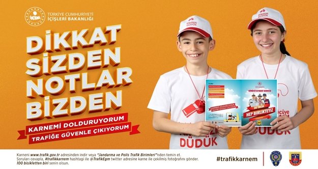 Çocuklar ebeveynlerine trafik karnesi verecek