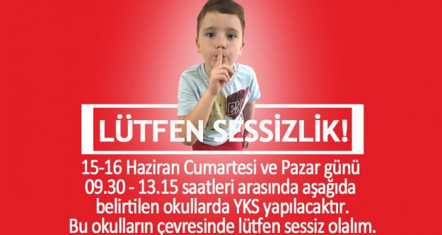 Çocuklarımız sınavda! Lütfen sessiz olun
