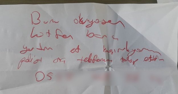 Polisi alarma geçiren not