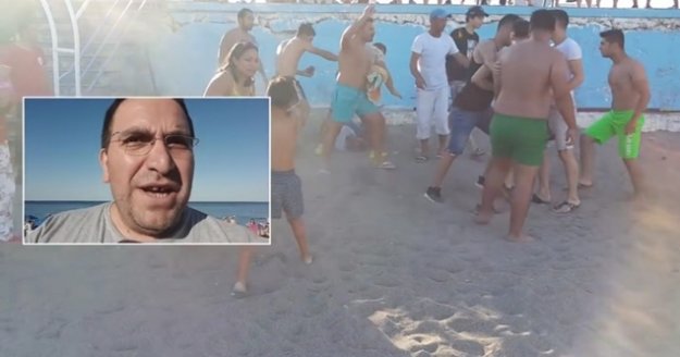 Eşini dövdüğü iddia edilen kocaya sahilde meydan dayağı