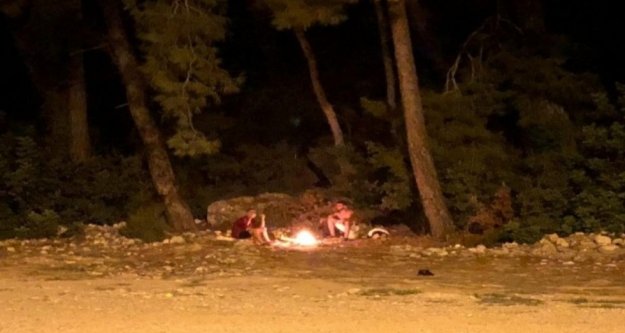 Alanya'da ormanlık alanda yakılan ateş vatandaşları harekete geçirdi