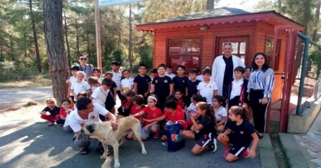 Alanya'da öğrencilerden barınağa mama bağışı