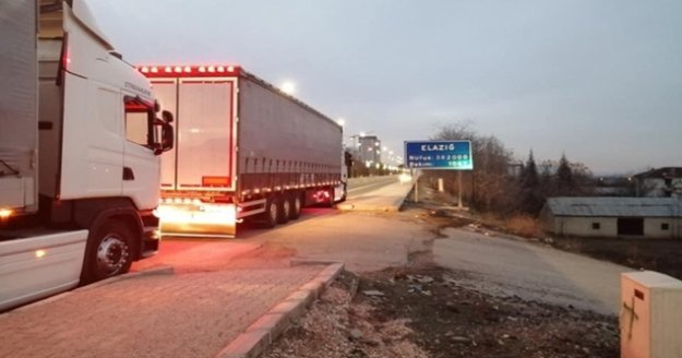 Alanya’dan çıkan TIR'lar Elazığ’a ulaştı