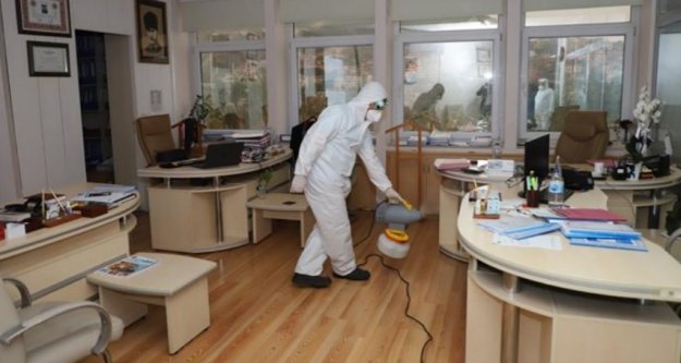 Alanya Belediyesi hizmet binasında koronavirüs önlemi