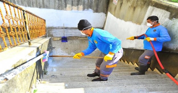 Alanya dip bucak dezenfekte ediliyor