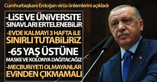 Cumhurbaşkanı Erdoğan korona virüs önlemlerini açıkladı!