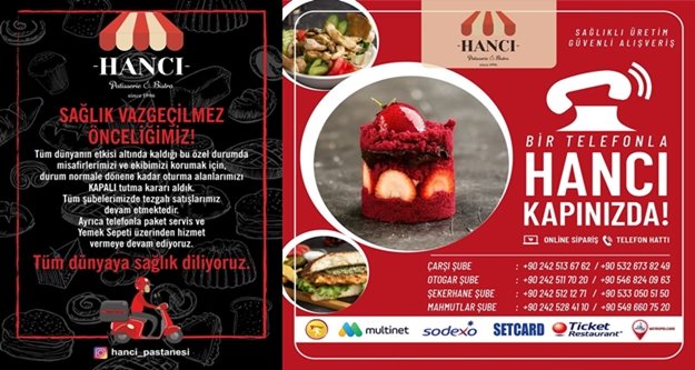 Hancı Pastaneleri'nden müşterilerine önemli uyarı