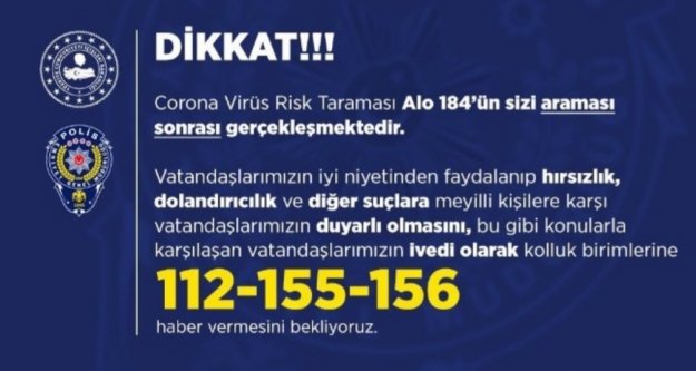 Polisten koronavirüs dolandırcılığına karşı önemli uyarı