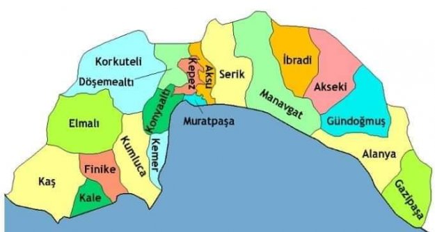 Antalya'nın ilçelerinin isimlerinin veriliş öyküleri...