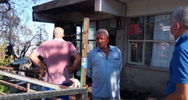 Eve sıçrayan otluk alan yangınında korku dolu anlar