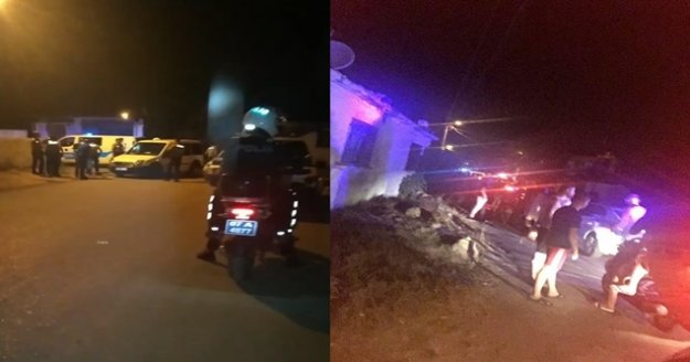 Uyuşturucu ticaretinden aranan şüpheliyi gözaltına alan polis ekibine taşlı saldırı