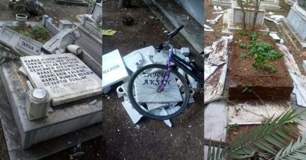 Mezarlıklara zarar verdi, Türk bayraklarını söktü, "Moralim bozuktu" dedi