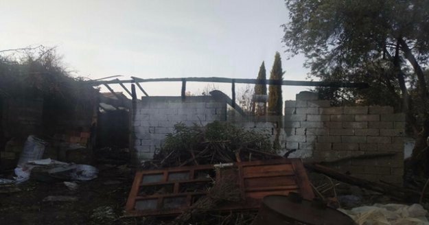 Yanan ahırda 5 keçi telef oldu