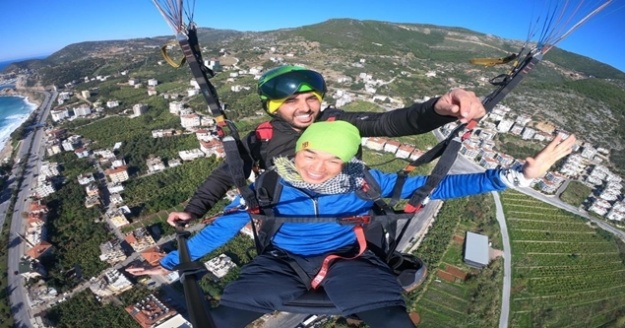 Bisikletiyle dünyayı gezen Japon fotoğrafçı Alanya turunu havadan yaptı