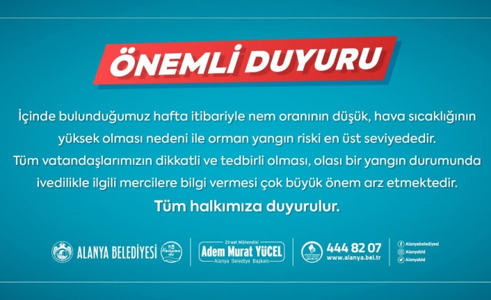 Alanya halkına çok önemli uyarı
