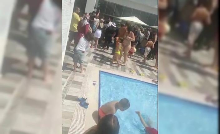 Tatil hayali suya düşen vatandaşlar otelin havuzunu bastı