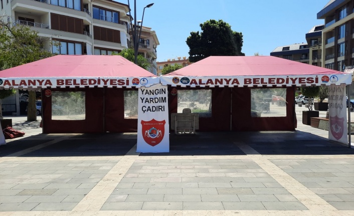 Alanya Belediyespor "Yangın Yardım çadırı" kurdu