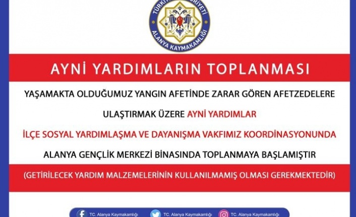 Alanya Müftülüğü’nden yardım çağrısı