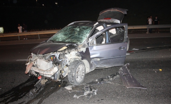 Alanya yolunda takla atan araçla 70 metre sürüklendi