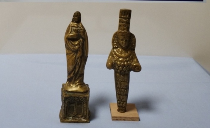 Meryem Ana ve Tanrıça Artemis'in altın heykeli ele geçirildi
