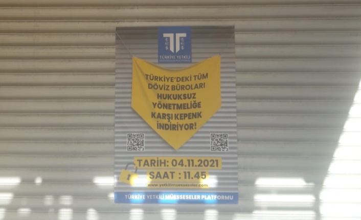 Alanya'daki dövizciler bu tabelayı asıp kepenk kapattı