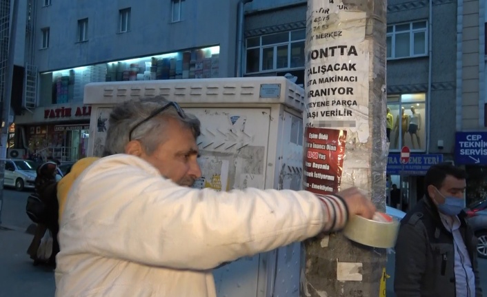 Hayalindeki eşi direklere afiş asarak arıyor