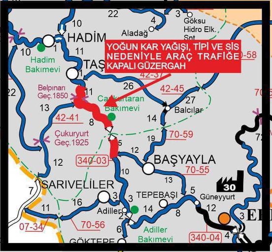 Alanya yolu trafiğe kapatıldı