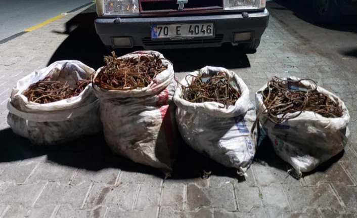 Alanya'da 150 kilo bakır kablo çalan 4 şüpheli yakalandı