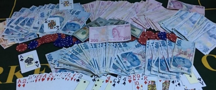 Kumar baskınında 7 şahsa 12 bin 733 TL ceza