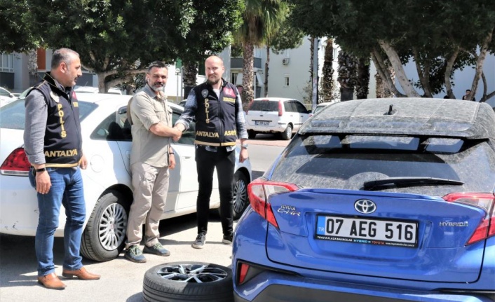 Lastikle beraber 4 jantı çalınıp sabah şok yaşayan adam bu kez mutluluk yaşadı