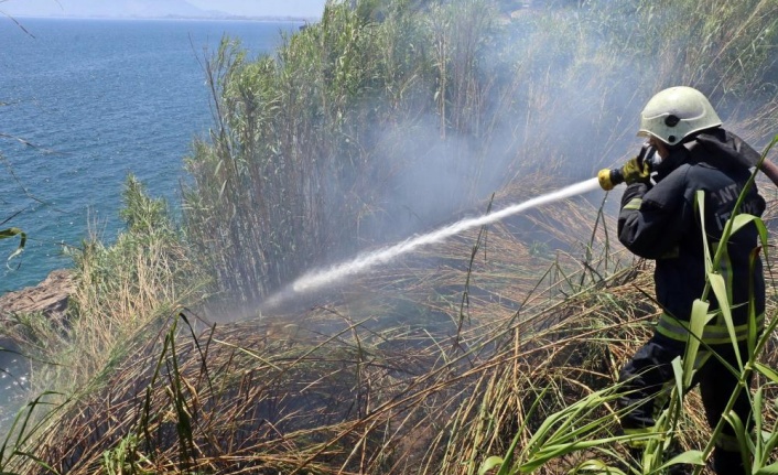 Falezlerde kargılık alanda yangın