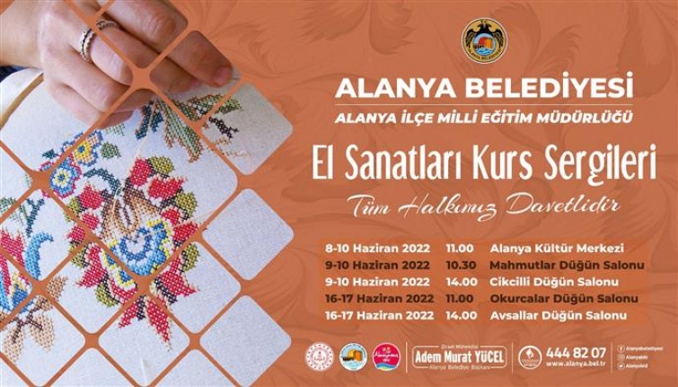 El sanatları kursları yıl sonu sergisi başlıyor
