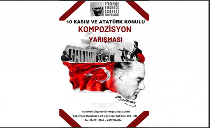 ADD Alanya'dan 10 Kasım ve Atatürk konulu kompozisyon yarışması