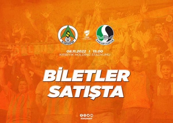 Corendon Alanyaspor- Sakaryaspor A.Ş. maçı biletleri satışa çıktı