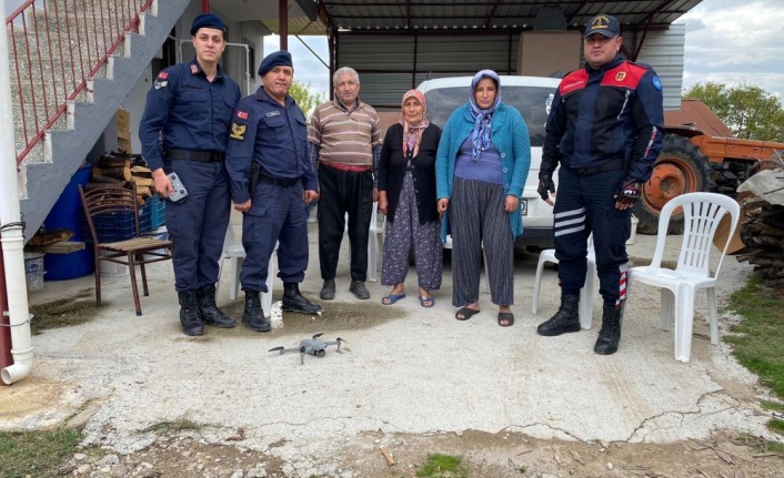 Zeytin toplarken kaybolan kadın jandarma dronu ile bulundu