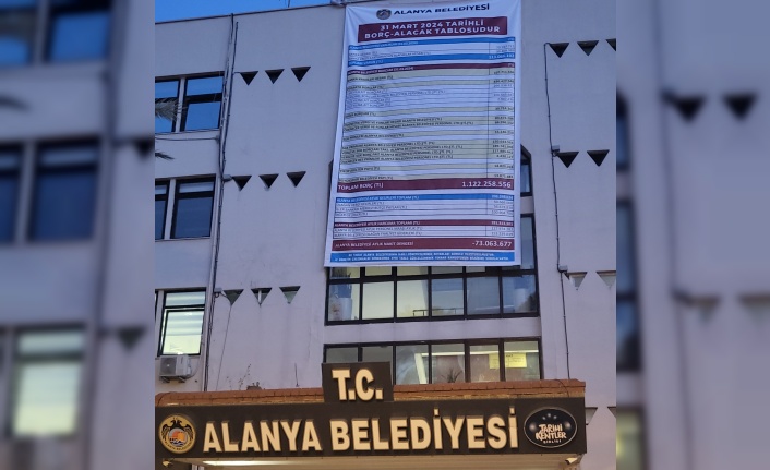 Özçelik belediyenin mali tablosunu hizmet binasına astı