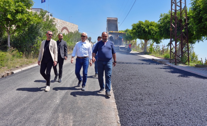 Başkan Başkan Özçelik Terastaki çalışmaları yerinde inceledi