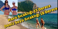 ALANYA'DA GÜNEŞİ GÖREN DENİZE KOŞTU