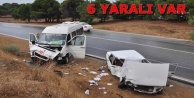 Turistleri taşıyan midibüs otomobille çarpıştı