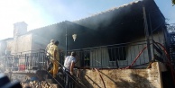 Ev yangınında büyük hasar